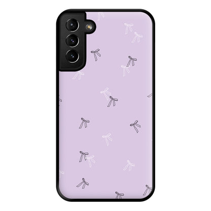 Coquette Mini Bows Pattern Purple Phone Case for Galaxy S21 Plus