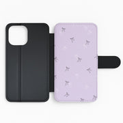 Coquette Mini Bows Pattern Purple Flip / Wallet Phone Case 2