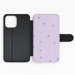 Coquette Mini Bows Pattern Purple Flip Phone Case