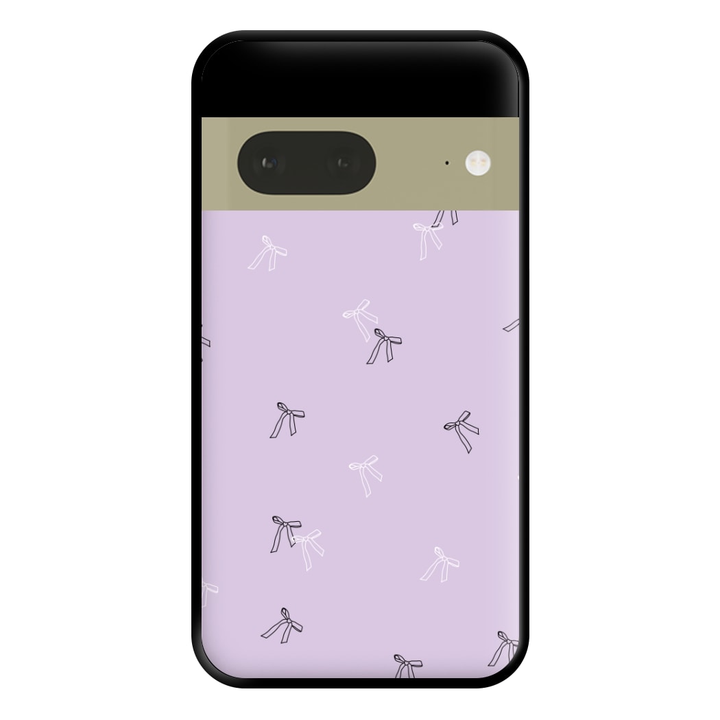 Coquette Mini Bows Pattern Purple Phone Case for Google Pixel 7a