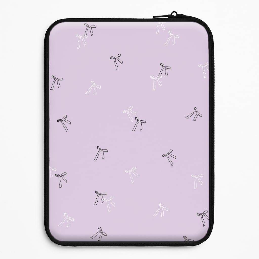 Coquette Mini Bows Pattern Purple Laptop Sleeve