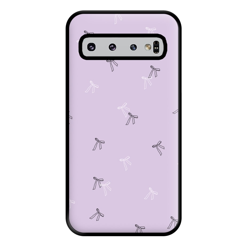 Coquette Mini Bows Pattern Purple Phone Case for Galaxy S10 Plus