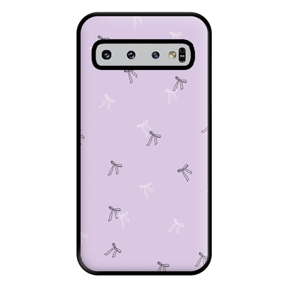 Coquette Mini Bows Pattern Purple Phone Case for Galaxy S10 Plus
