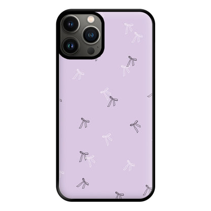 Coquette Mini Bows Pattern Purple Phone Case for iPhone 11 Pro Max