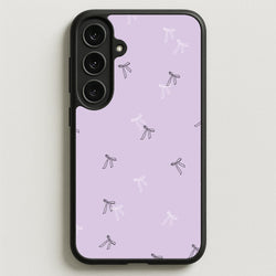 Coquette Mini Bows Pattern Purple Phone Case for Galaxy S25FE