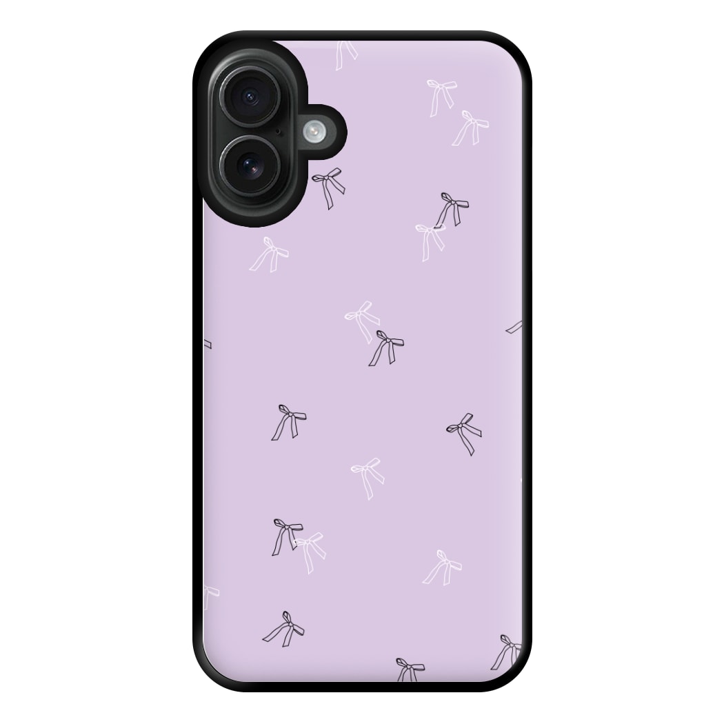 Coquette Mini Bows Pattern Purple Phone Case for iPhone 16 Plus
