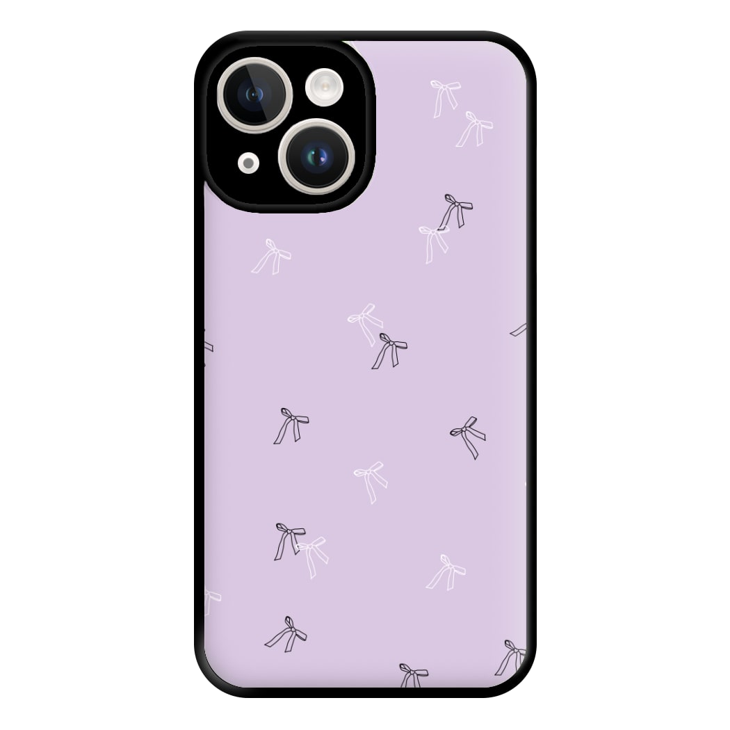 Coquette Mini Bows Pattern Purple Phone Case for iPhone 14