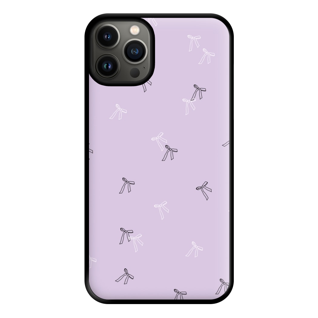 Coquette Mini Bows Pattern Purple Phone Case for iPhone 13