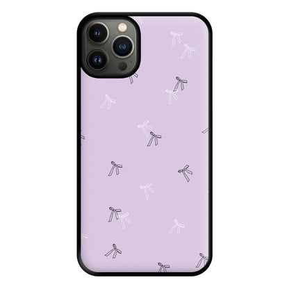 Coquette Mini Bows Pattern Purple Phone Case for iPhone 13