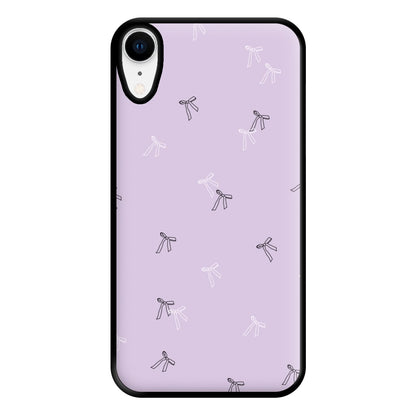 Coquette Mini Bows Pattern Purple Phone Case for iPhone XR