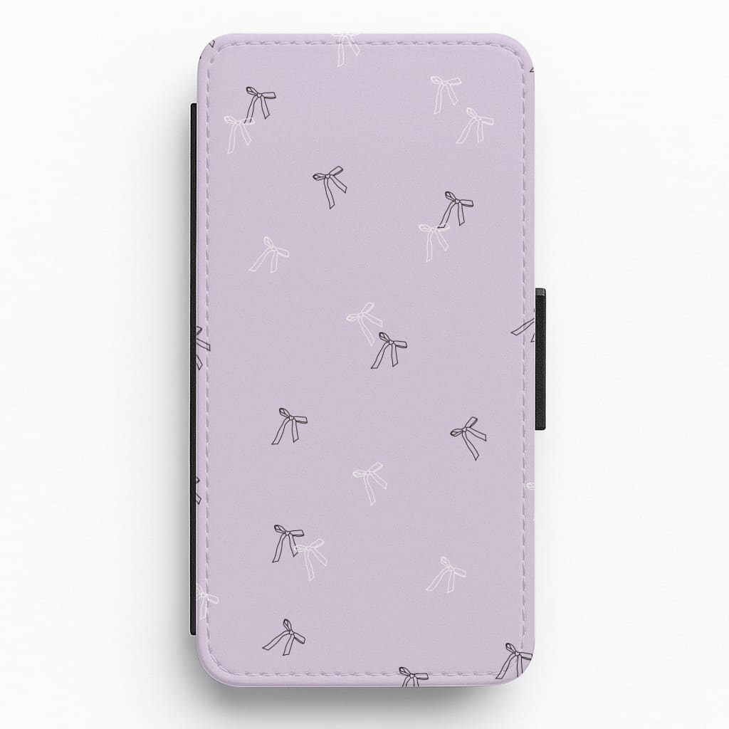 Coquette Mini Bows Pattern Purple Flip / Wallet Phone Case
