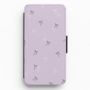 Coquette Mini Bows Pattern Purple Flip / Wallet Phone Case 1