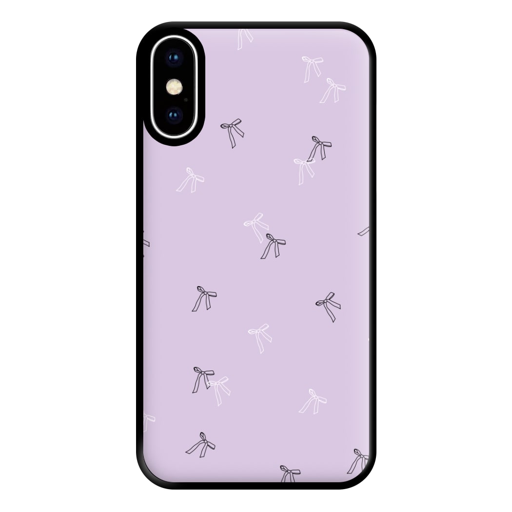 Coquette Mini Bows Pattern Purple Phone Case for iPhone XS Max