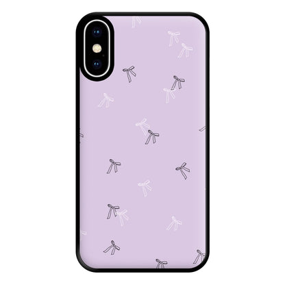 Coquette Mini Bows Pattern Purple Phone Case for iPhone XS Max