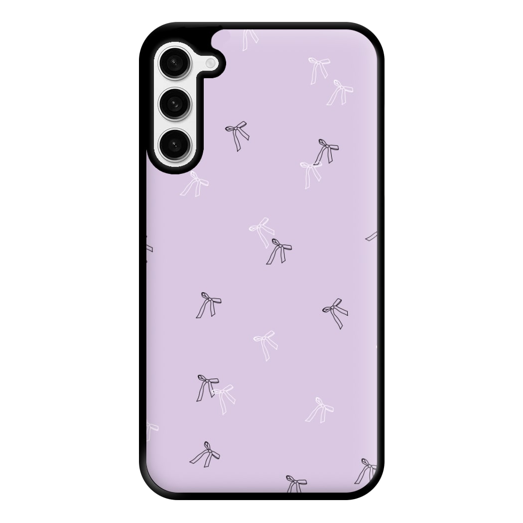 Coquette Mini Bows Pattern Purple Phone Case for Galaxy S23 Plus