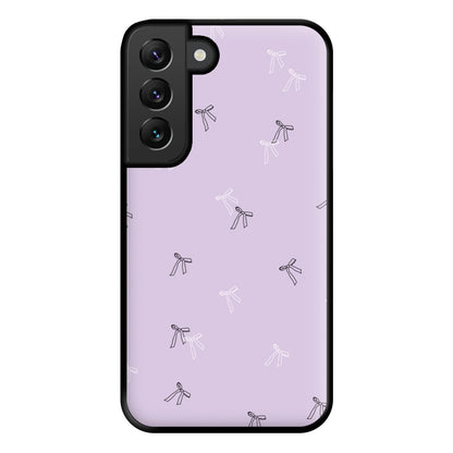 Coquette Mini Bows Pattern Purple Phone Case for Galaxy S22 Plus