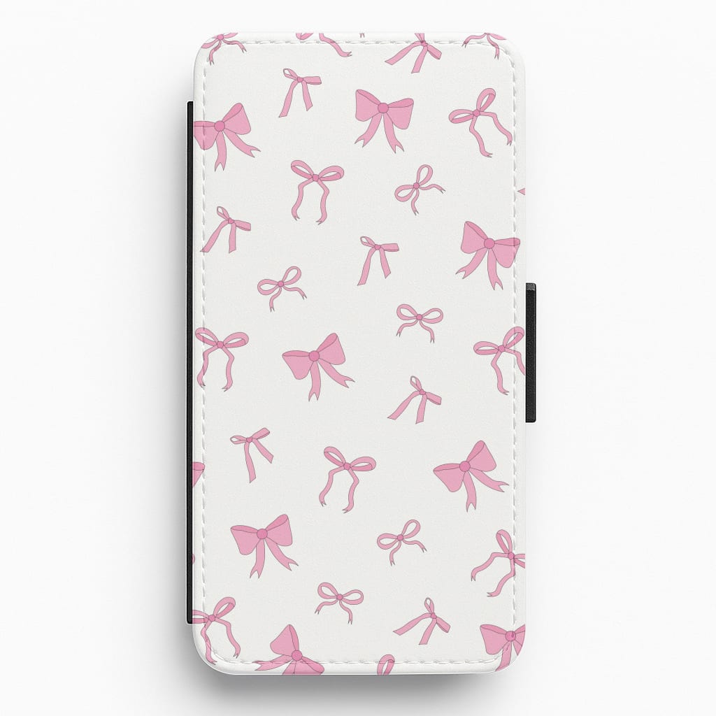 Coquette Variety Pink Bows Pattern Flip / Wallet Phone Case