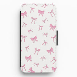 Coquette Variety Pink Bows Pattern Flip / Wallet Phone Case