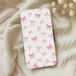 Coquette Variety Pink Bows Pattern Wallet Phone Case
