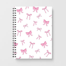 Coquette Variety Pink Bows Pattern Notebook