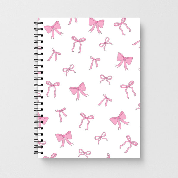 Coquette Variety Pink Bows Pattern Notebook