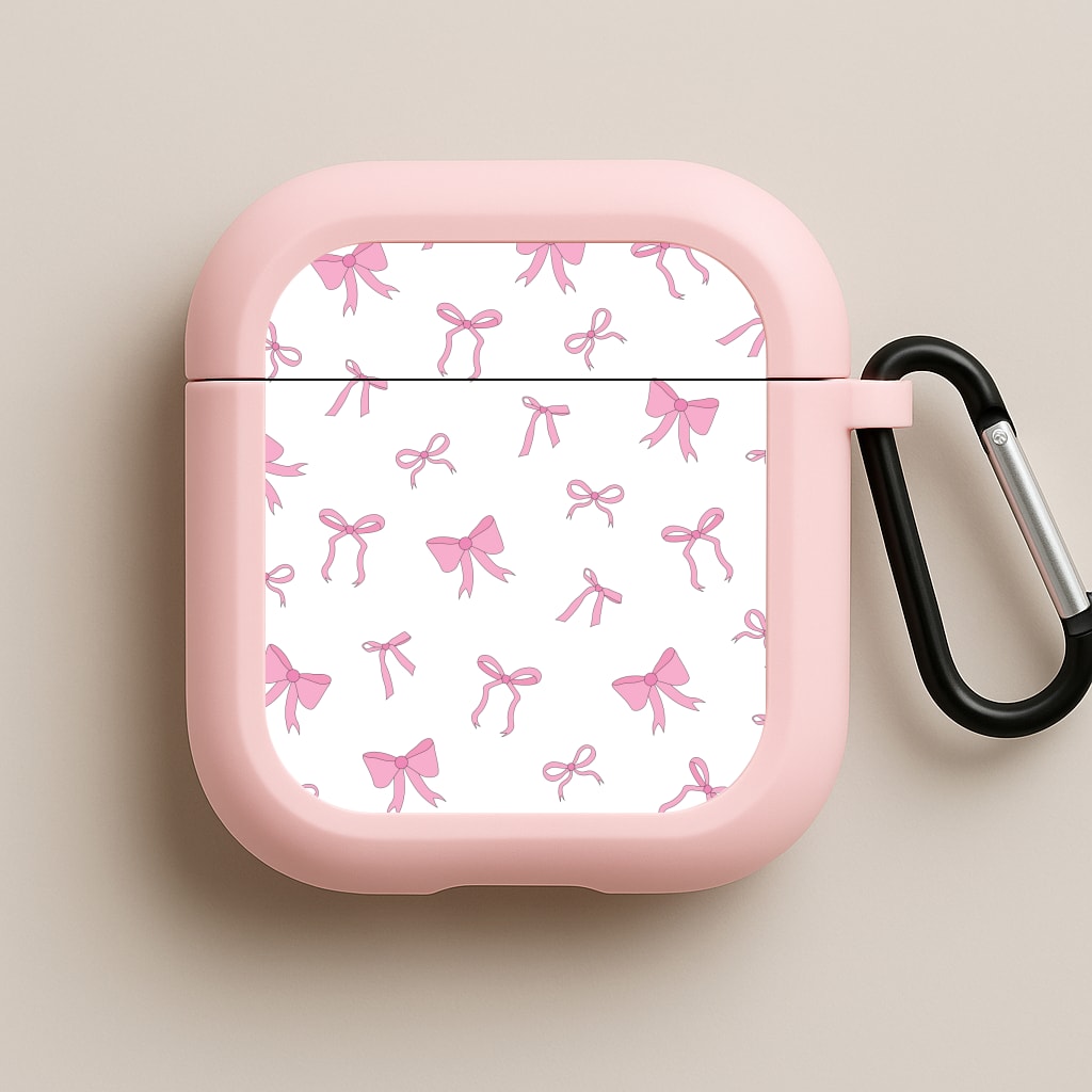 Coquette Variety Pink Bows Pattern Pink AirPods Case