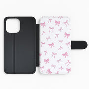Coquette Variety Pink Bows Pattern Flip / Wallet Phone Case 2