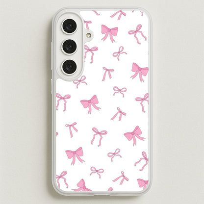 Coquette Variety Pink Bows Pattern Phone Case for Galaxy S25FE