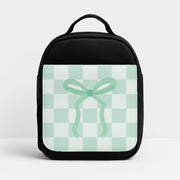 Checkered Coquette Bow Cyan Lunchbox 1