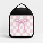 Checkered Coquette Bow Pink Lunchbox 1