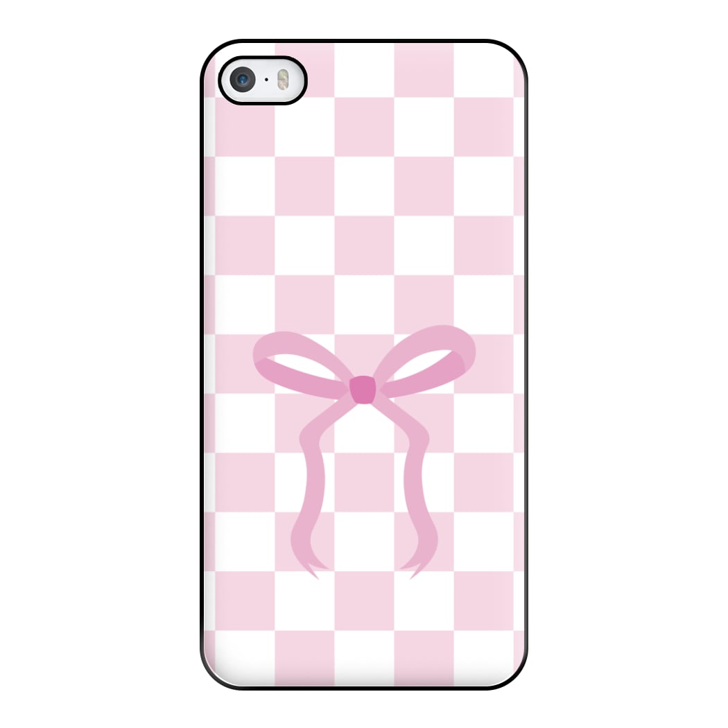 Checkered Coquette Bow Pink Phone Case for iPhone 5 / 5s / SE 2016