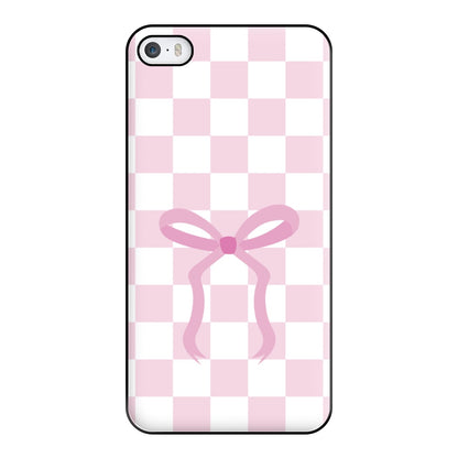 Checkered Coquette Bow Pink Phone Case for iPhone 5 / 5s / SE 2016