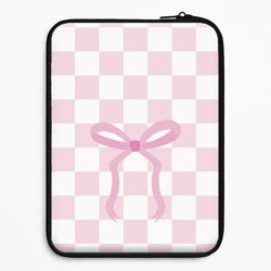 Checkered Coquette Bow Pink Universal Laptop Sleeve