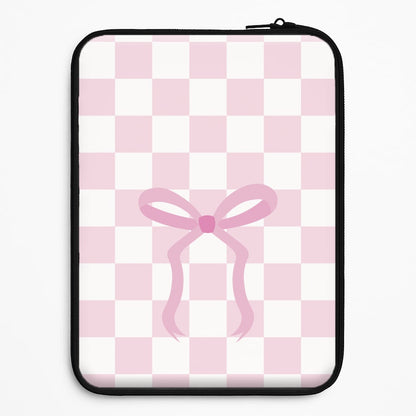 Checkered Coquette Bow Pink Universal Laptop Sleeve