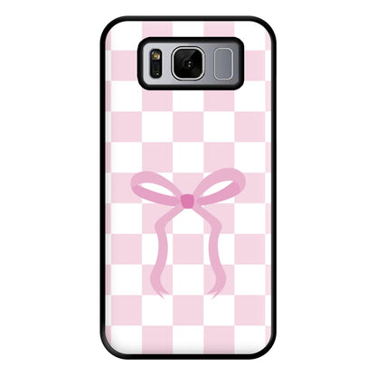 Checkered Coquette Bow Pink Phone Case for Galaxy S8 Plus