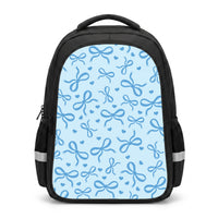 Coquette Bows And Hearts Navy Blue Backpack