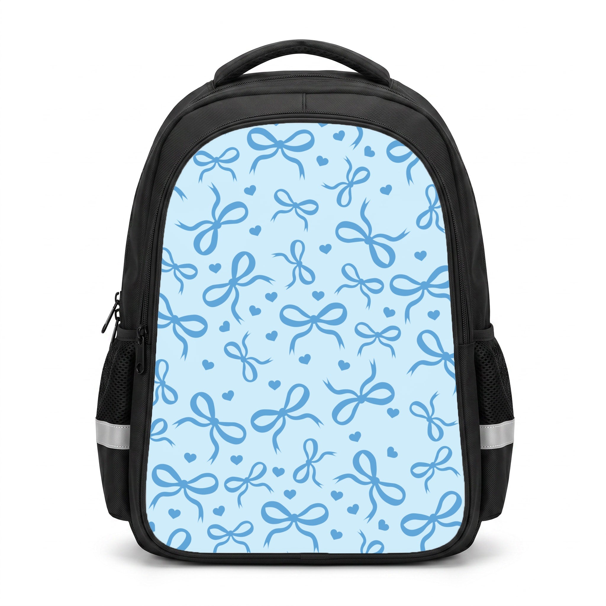 Coquette Bows And Hearts Navy Blue Backpack