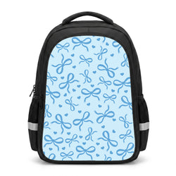 Coquette Bows And Hearts Navy Blue Backpack