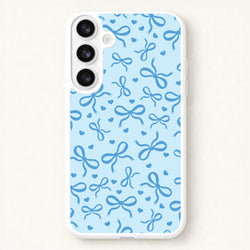 Coquette Bows And Hearts Navy Blue Phone Case for Galaxy S26