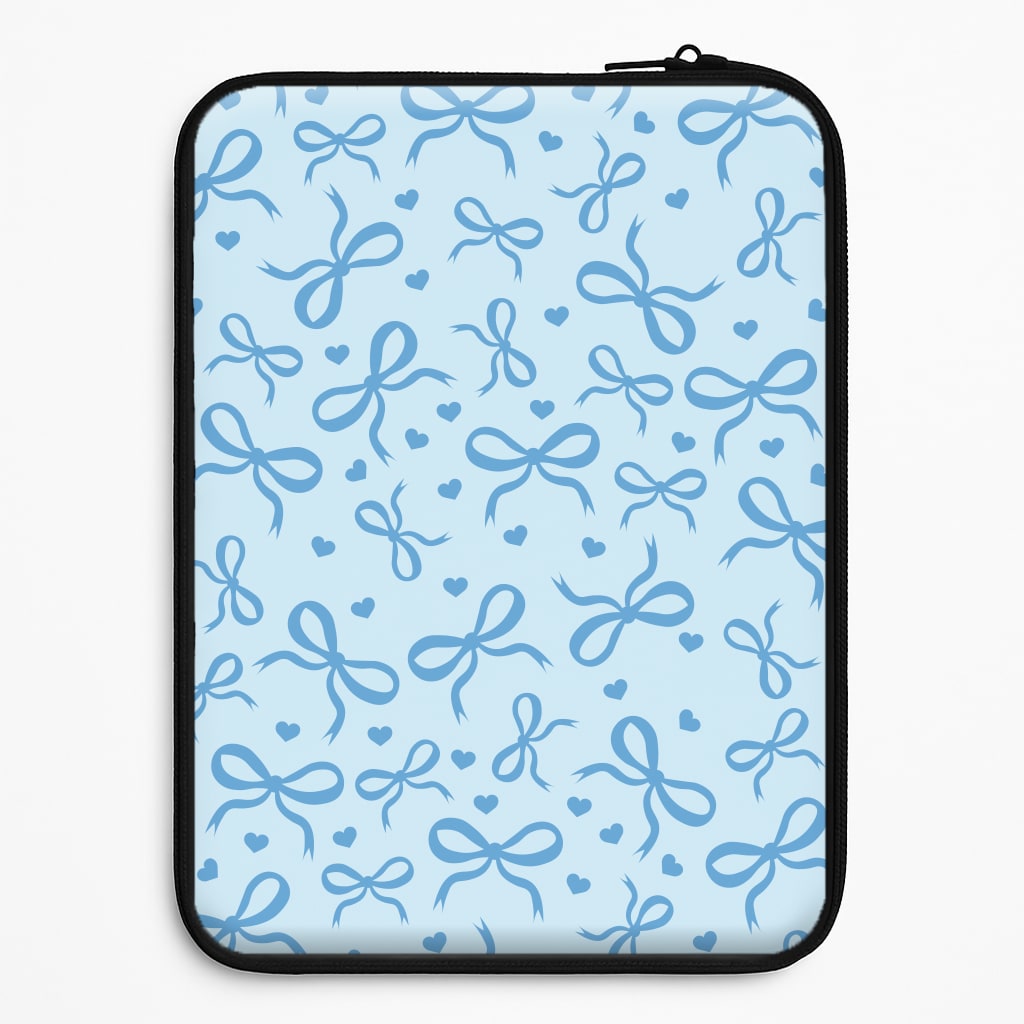 Coquette Bows And Hearts Navy Blue Universal Laptop Sleeve
