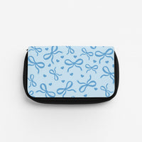 Coquette Bows And Hearts Navy Blue Pencil Case
