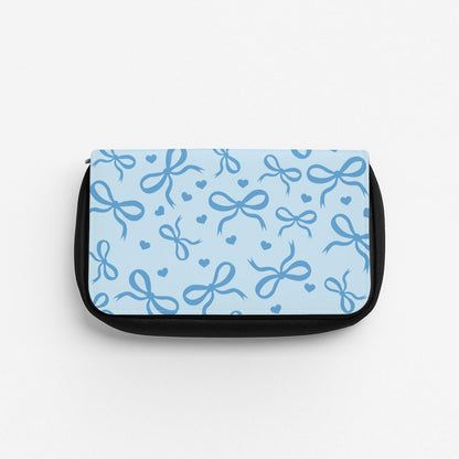 Coquette Bows And Hearts Navy Blue Pencil Case