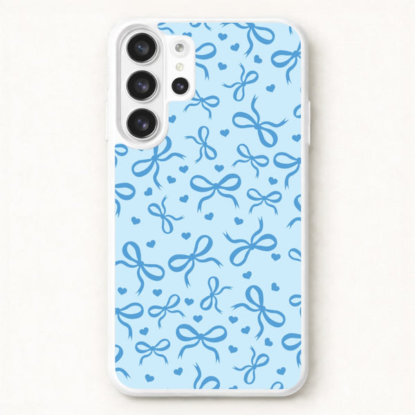 Coquette Bows And Hearts Navy Blue Phone Case for Galaxy S26 Ultra