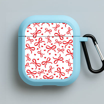 Coquette Bows And Hearts Red Blue AirPods Case