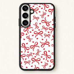 Coquette Bows And Hearts Red Phone Case for Galaxy S26 Plus