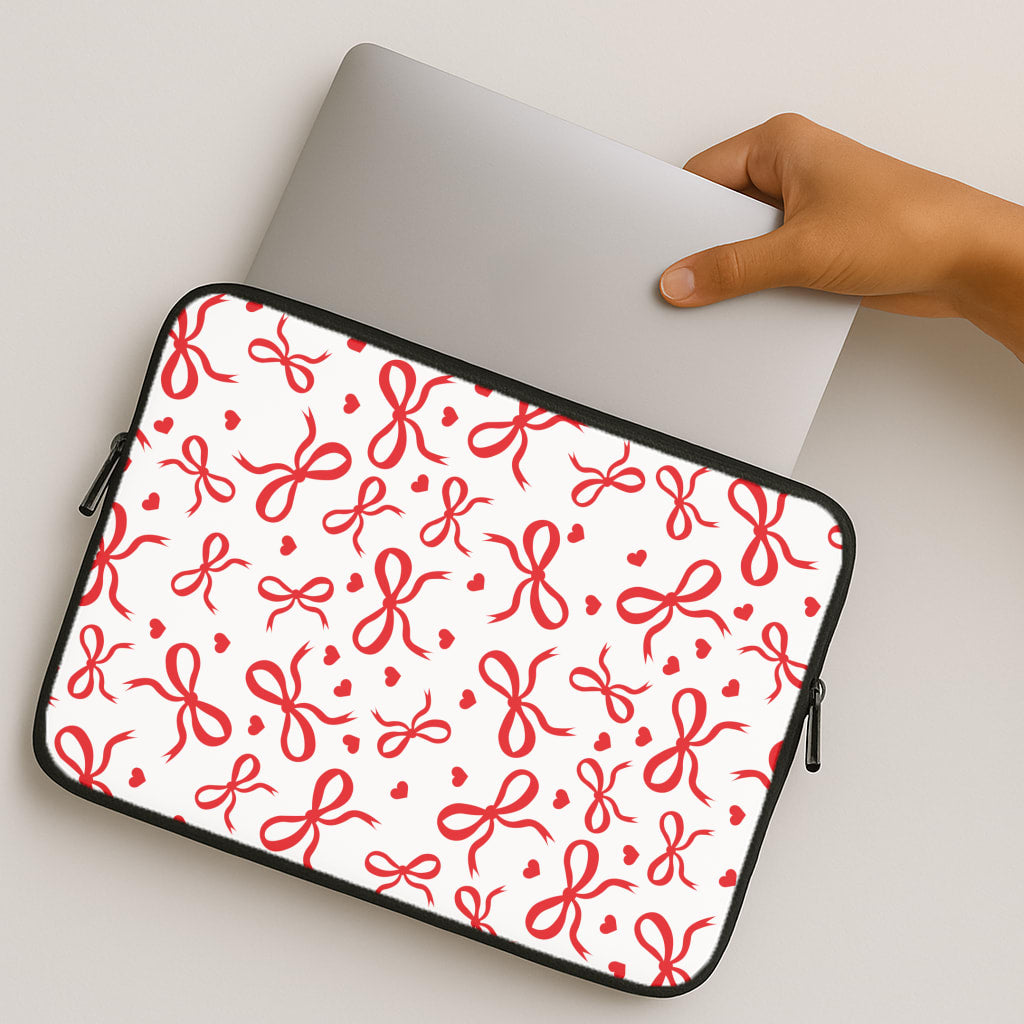 Coquette Bows And Hearts Red MacBook Case