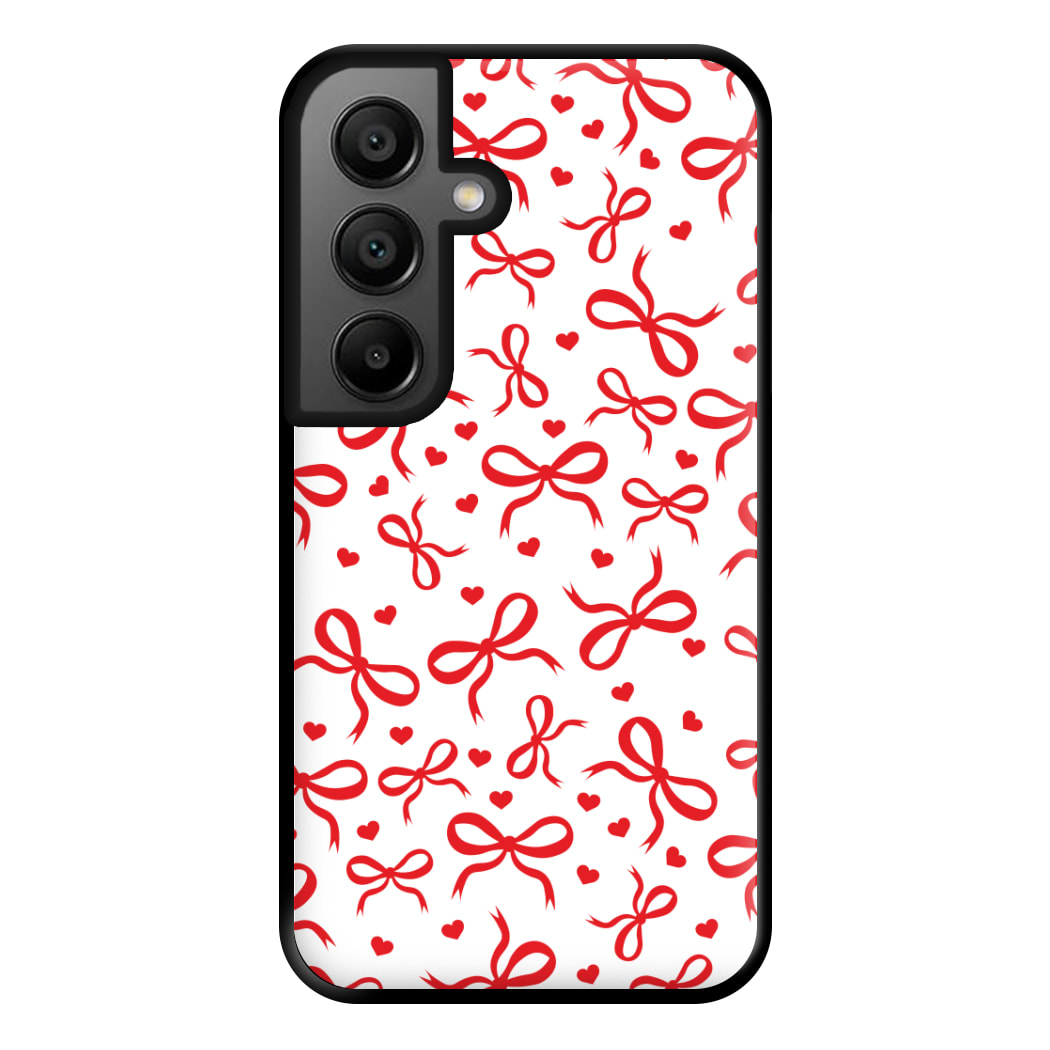 Coquette Bows And Hearts Red Phone Case for Galaxy A56