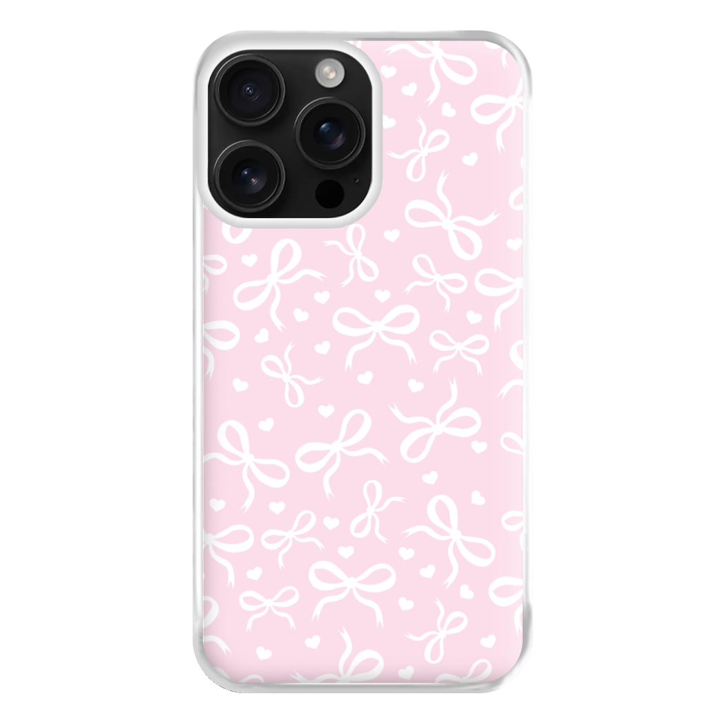 Coquette Bows And Hearts Baby Pink Phone Case