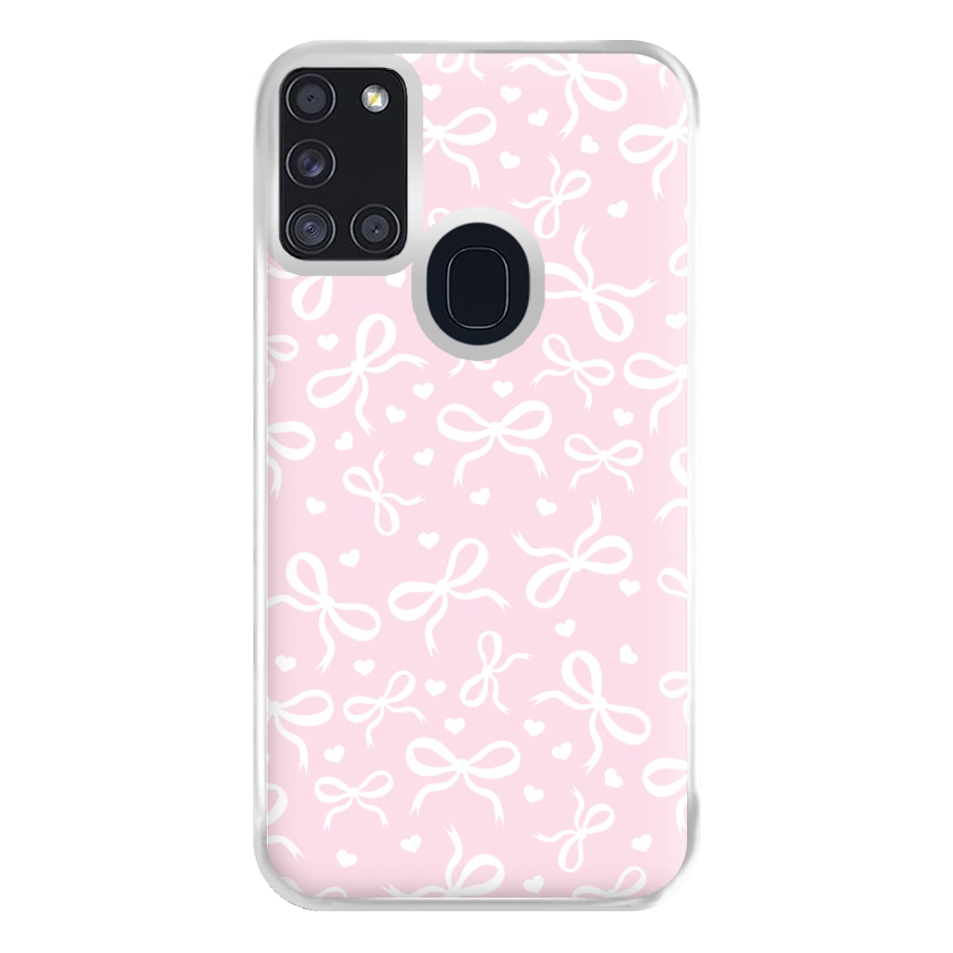 Coquette Bows And Hearts Baby Pink Phone Case for Galaxy A21s