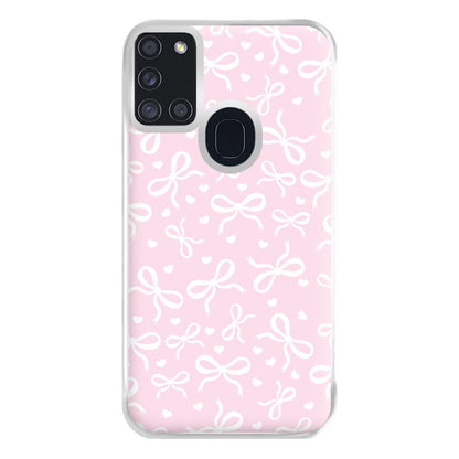 Coquette Bows And Hearts Baby Pink Phone Case for Galaxy A21s
